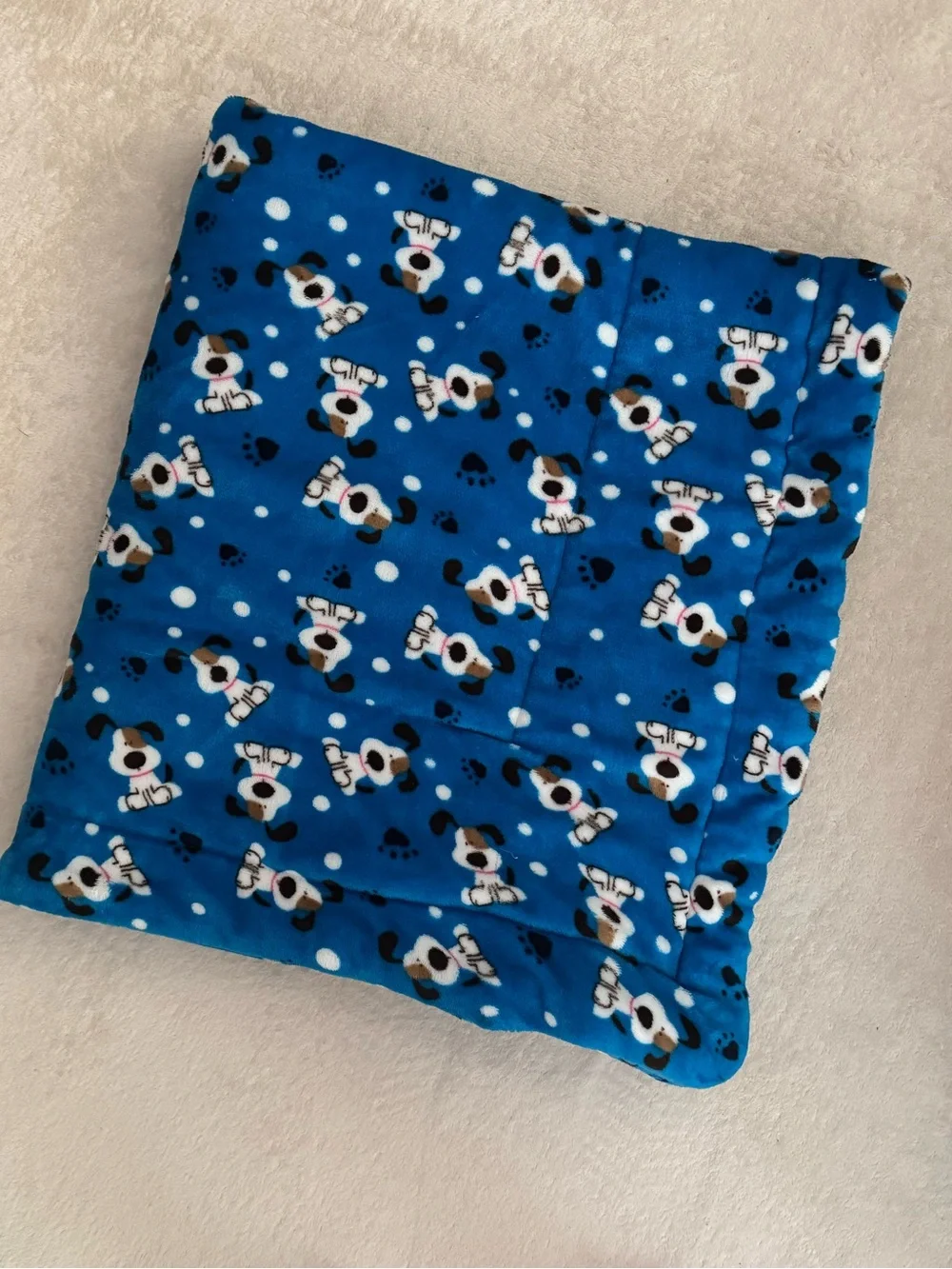 Blue Puppy Print Thick Plush Doggy Blanket